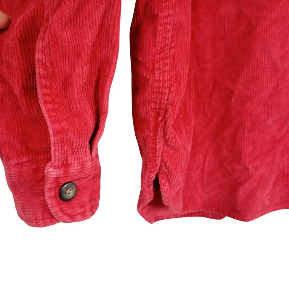 Vintage Structure Red Corduroy Half-Zip Shirt Jacket Size M Long Sleeve Casual - Picture 5 of 10